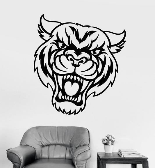 Vinyl Wall Decal Tiger Head Predator African Animal Stickers (1670ig)