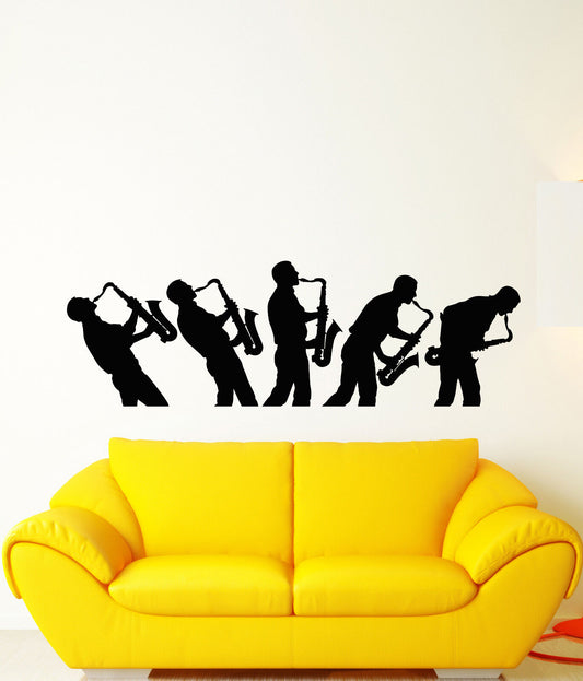 Vinyl Wall Decal Jazz Bar Saxophone Musician African Black Music Stickers 1691ig