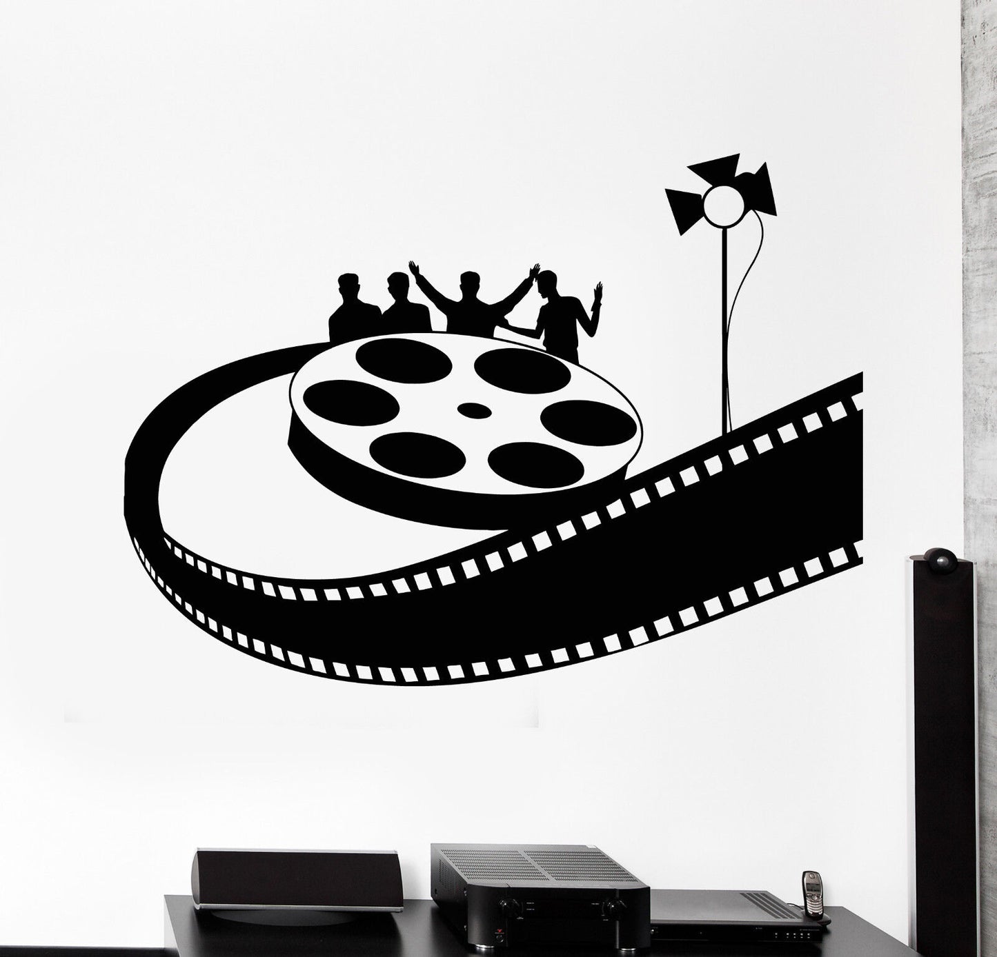 Vinyl Wall Decal Cinema Movie Theater Bobbin Film Spotlight Stickers (1721ig)