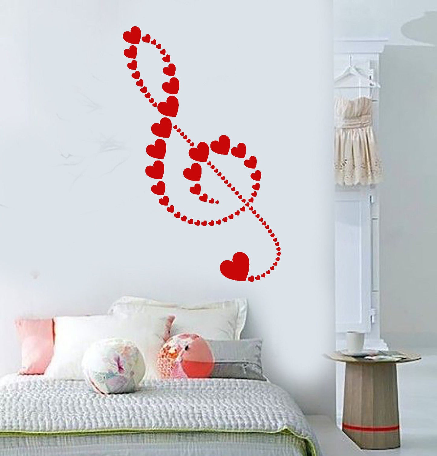 Vinyl Wall Decal Clef Heart Symbol Love Music Romance Stickers (1736ig)