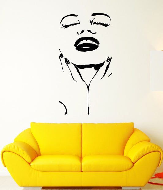 Vinyl Wall Decal Marilyn Actress Star Beautiful Sexy Woman Face Stickers 1756ig