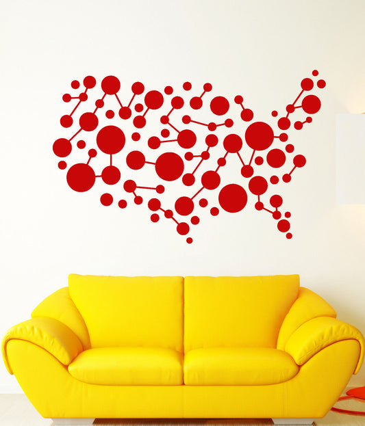 Vinyl Wall Decal Abstract World Map Balloons Cell Room Decoration Sticker 1762ig