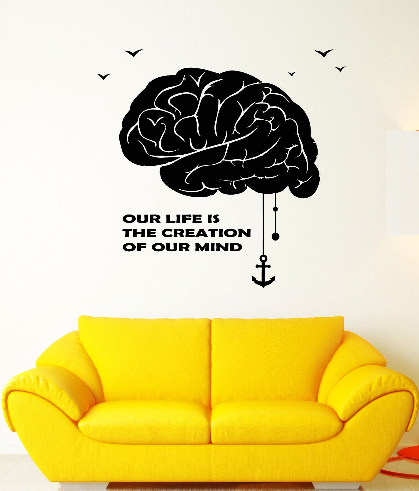 Vinyl Wall Decal Brain Mind Creative Quote Words Anchor Stickers (1764ig)