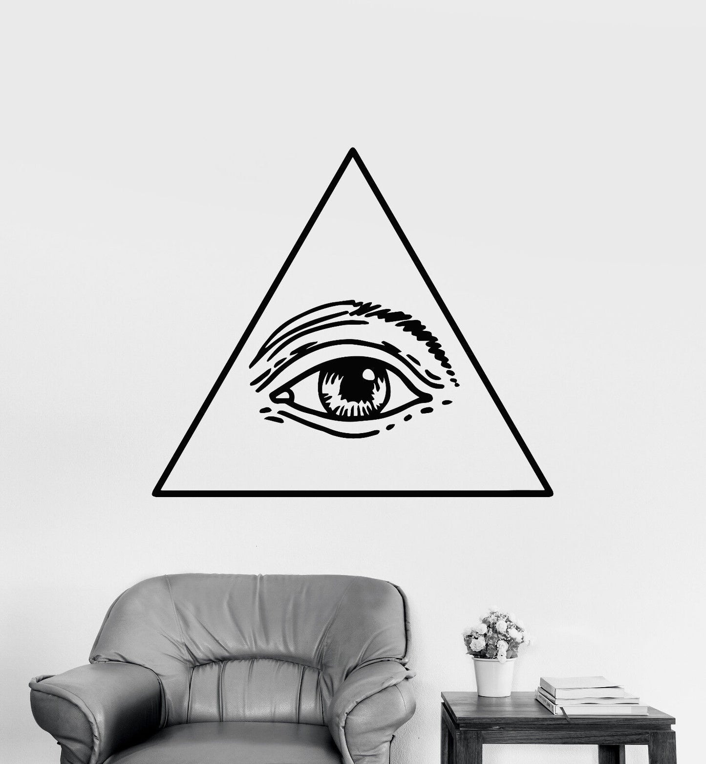 Vinyl Wall Decal Masonic Symbol Dollar Eye Of Providence Stickers (1790ig)