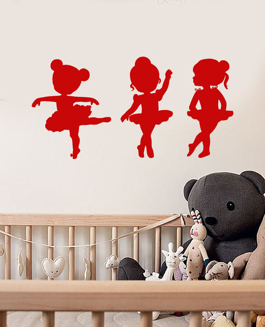 Vinyl Wall Decal Little Girls Ballet School Dancer Ballerina Stickers (1803ig)