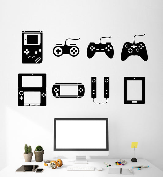 Vinyl Wall Decal Video Game Gamer Console Joystick Room Decor Stickers (1823ig)