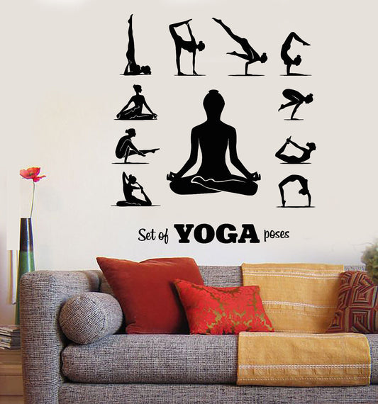 Vinyl Wall Decal Yoga Center Pose Meditation Girl Relaxation Stickers (1834ig)