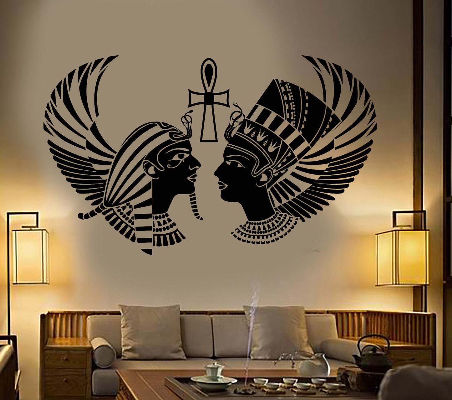 Vinyl Wall Decal Egyptian King Queen Head Pharaoh Ancient Egypt Stickers 1838ig