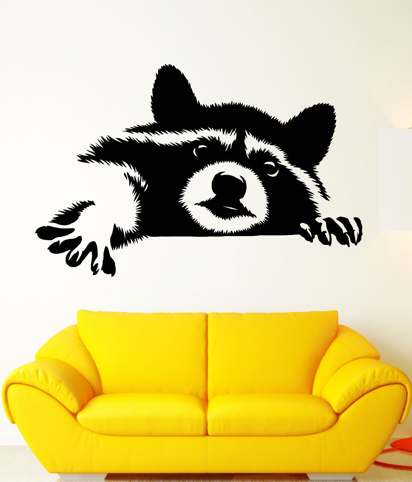 Vinyl Wall Decal Funny Animal Raccoon Head Rodent Pet Stickers (1843ig)