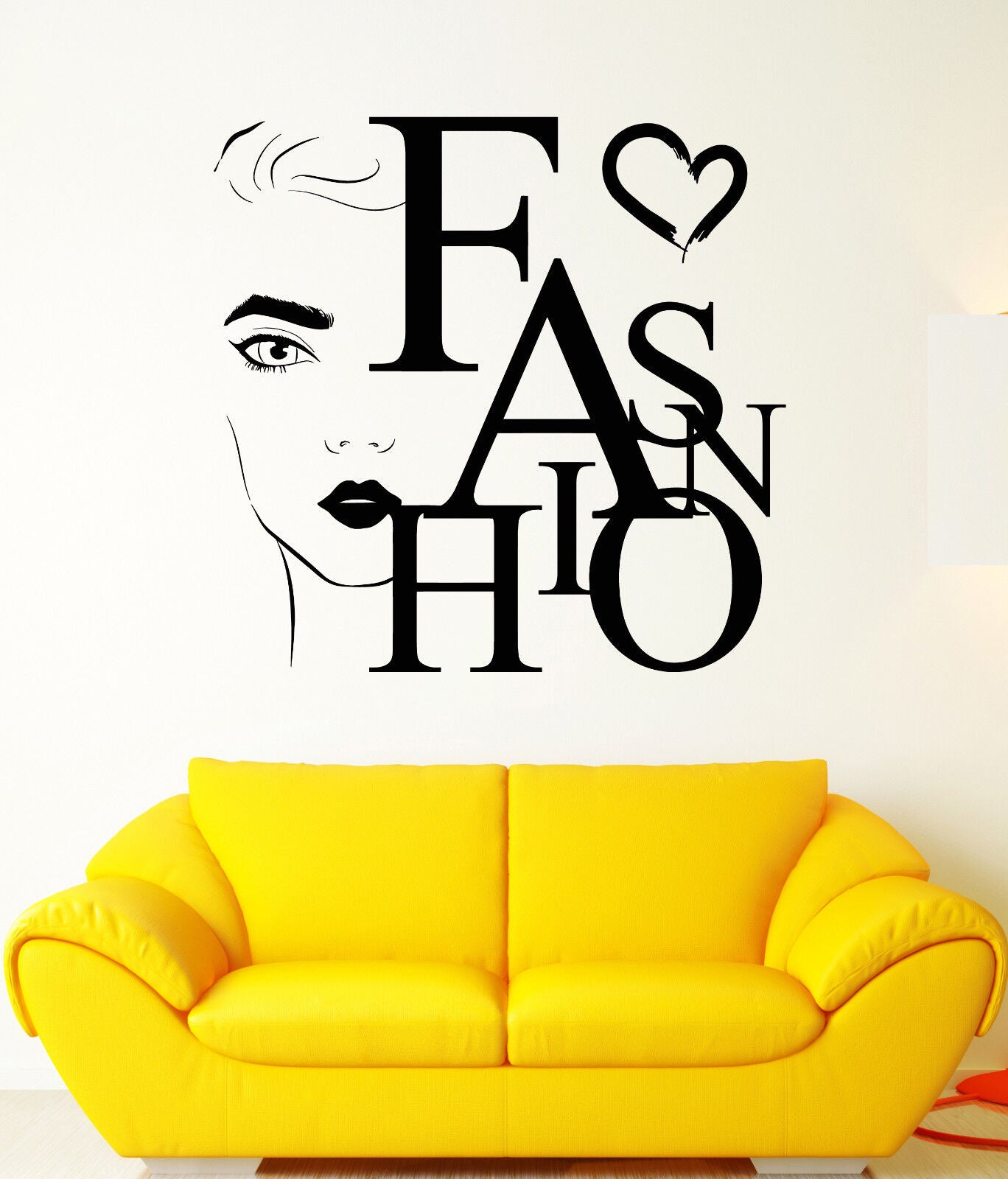 Vinyl Wall Decal Beauty Fashion Word Girl Face Salon Makeup Stickers (1866ig)