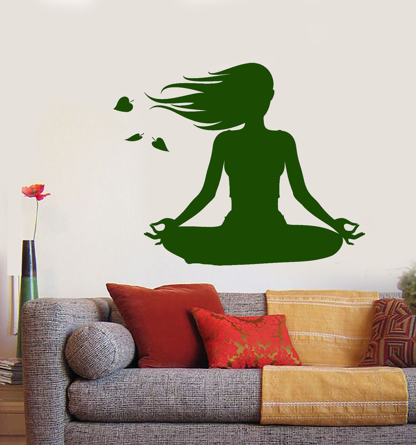 Vinyl Wall Decal Yoga Studio Girl Meditation Beauty Health Stickers (1871ig)