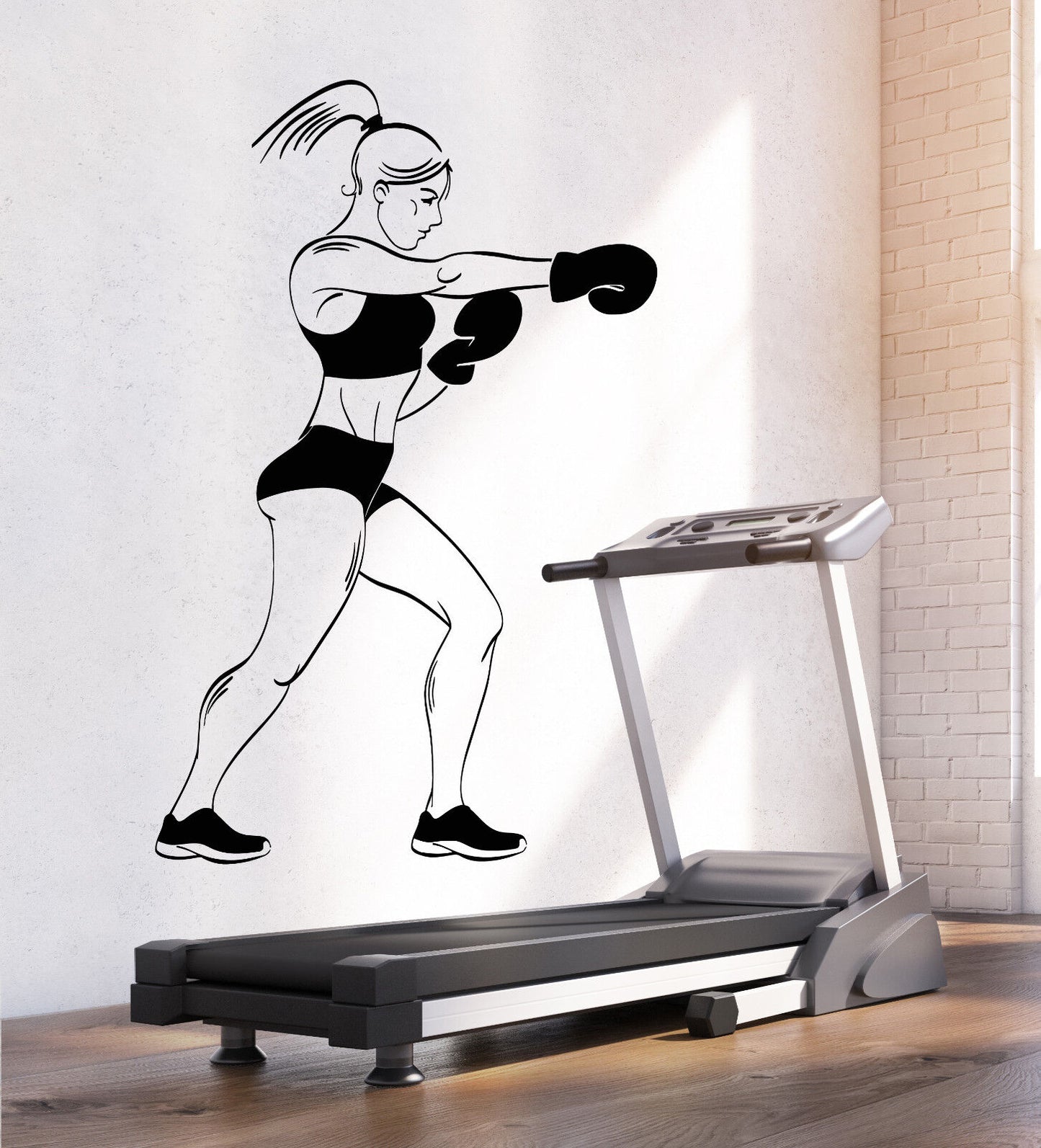 Vinyl Wall Decal Sports Girl Boxer Boxing Gloves Beautiful Body Stickers 1873ig