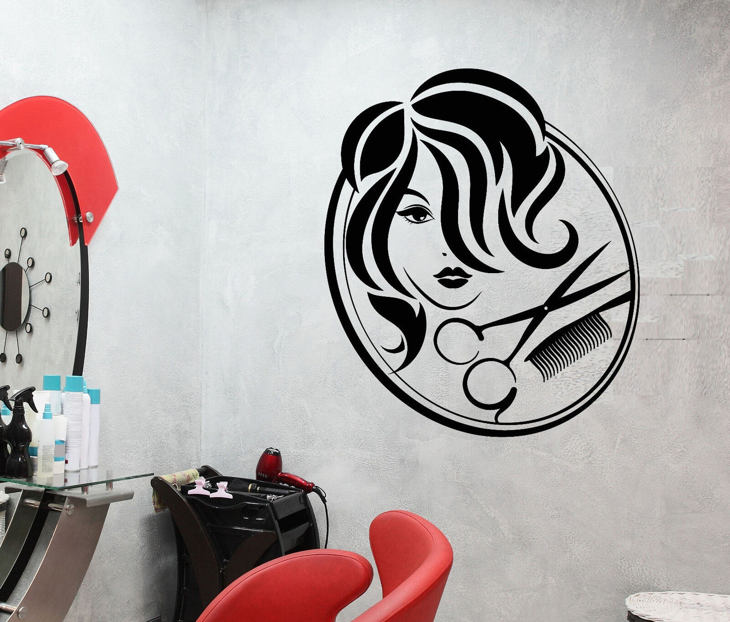 Vinyl Wall Decal Beauty Hair Salon Signboard Hairdressing Salon Stickers 1901ig