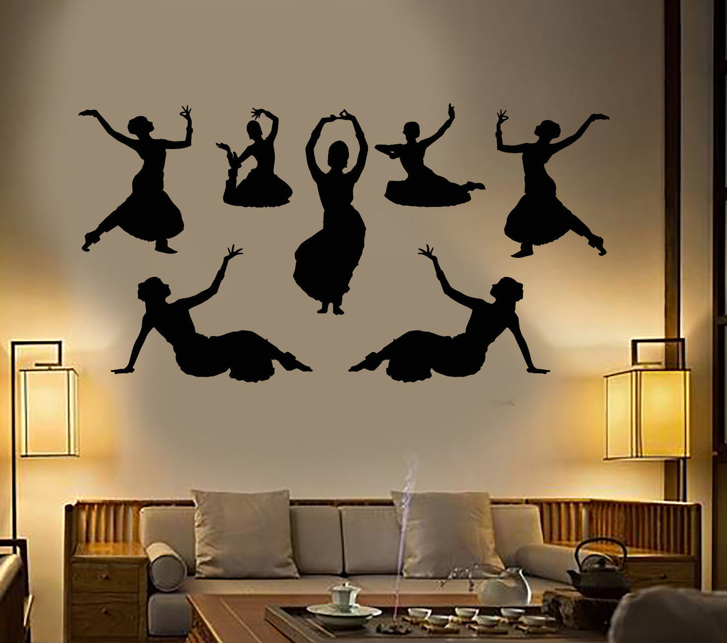 Vinyl Wall Decal India Dance Dancers Girls Devadasi Hindu Stickers 1907ig