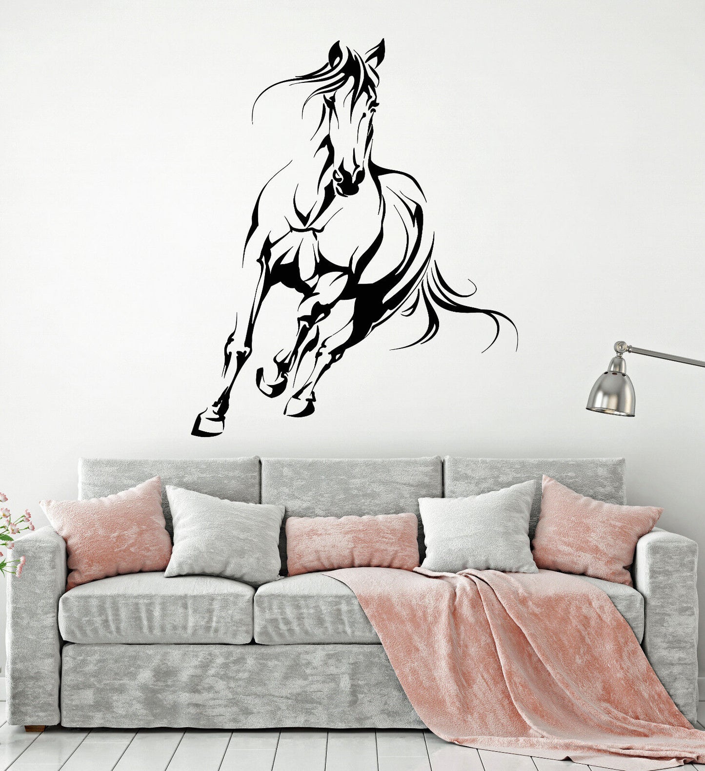 Vinyl Wall Decal Abstract Galloping Horse House Pet Animal Stickers (1915ig)