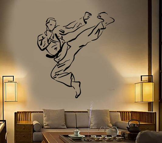 Vinyl Wall Decal Karate Martial Arts School Boy Fighter Stickers (1922ig)