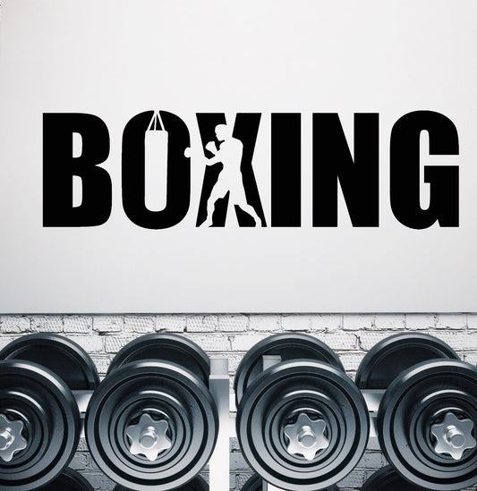 Vinyl Wall Decal Boxing Boxer Gym Signboard Logotype Stickers (1939ig)