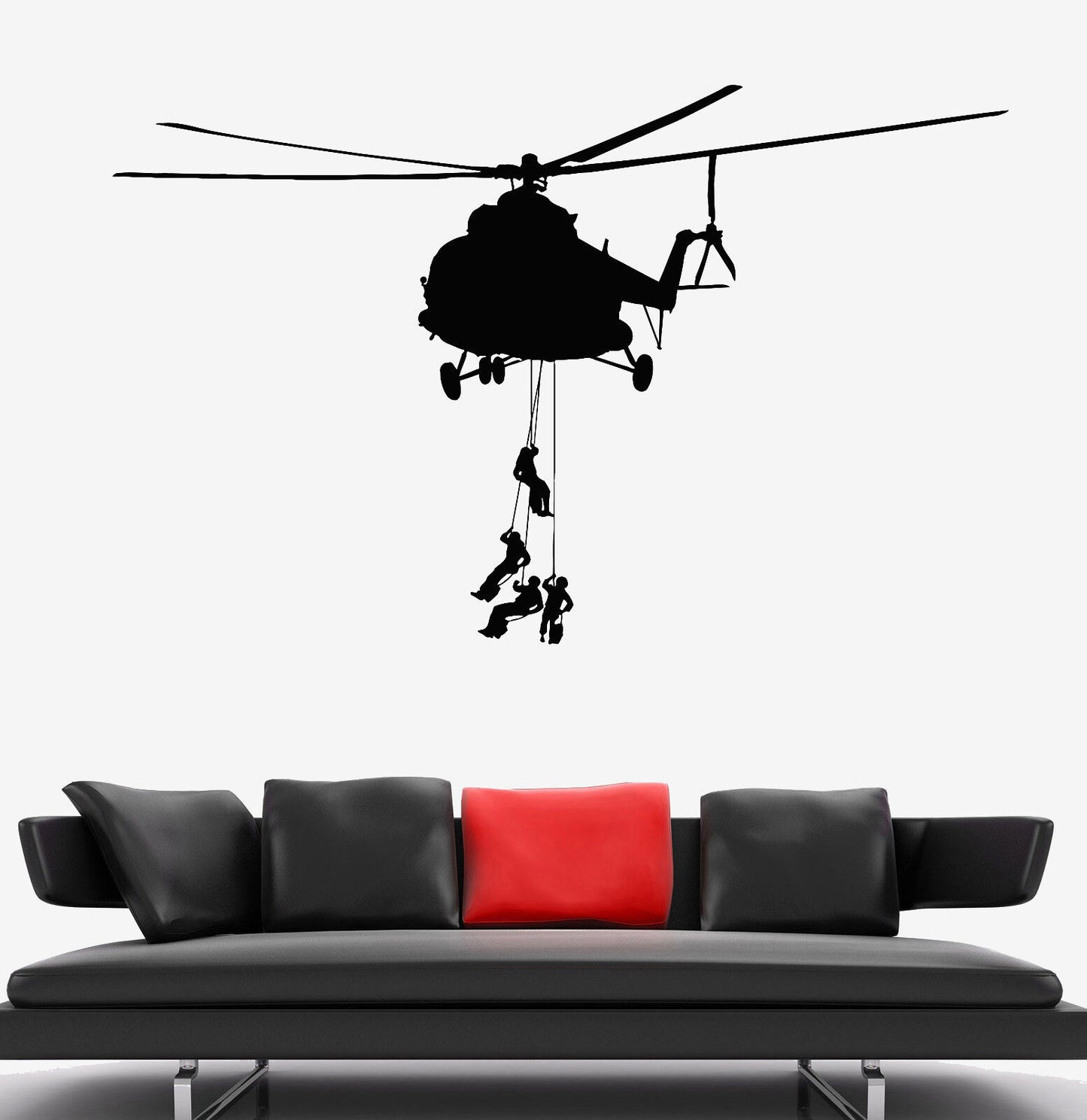 Vinyl Wall Decal Military Helicopter Soldiers Special Forces Stickers (1950ig)