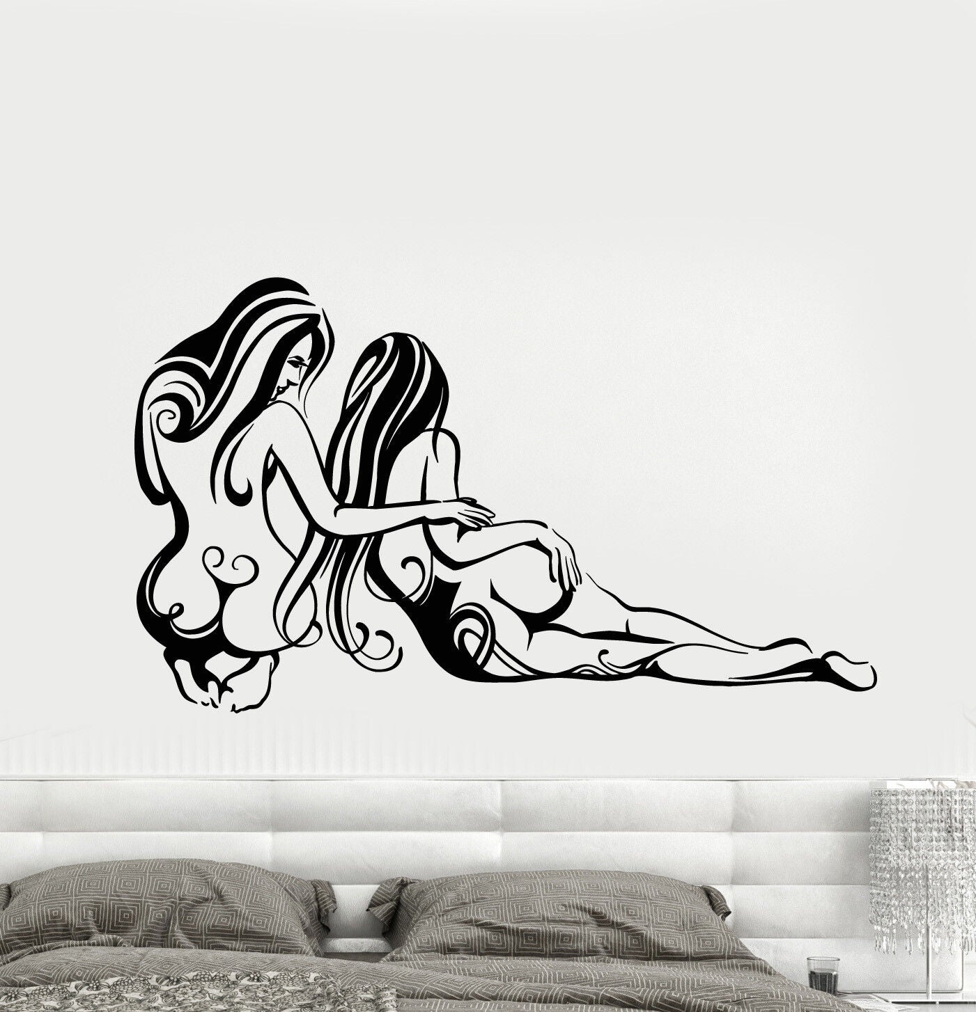 Vinyl Wall Decal Sexy Women Abstract Naked Back Girls Stickers (1954ig)