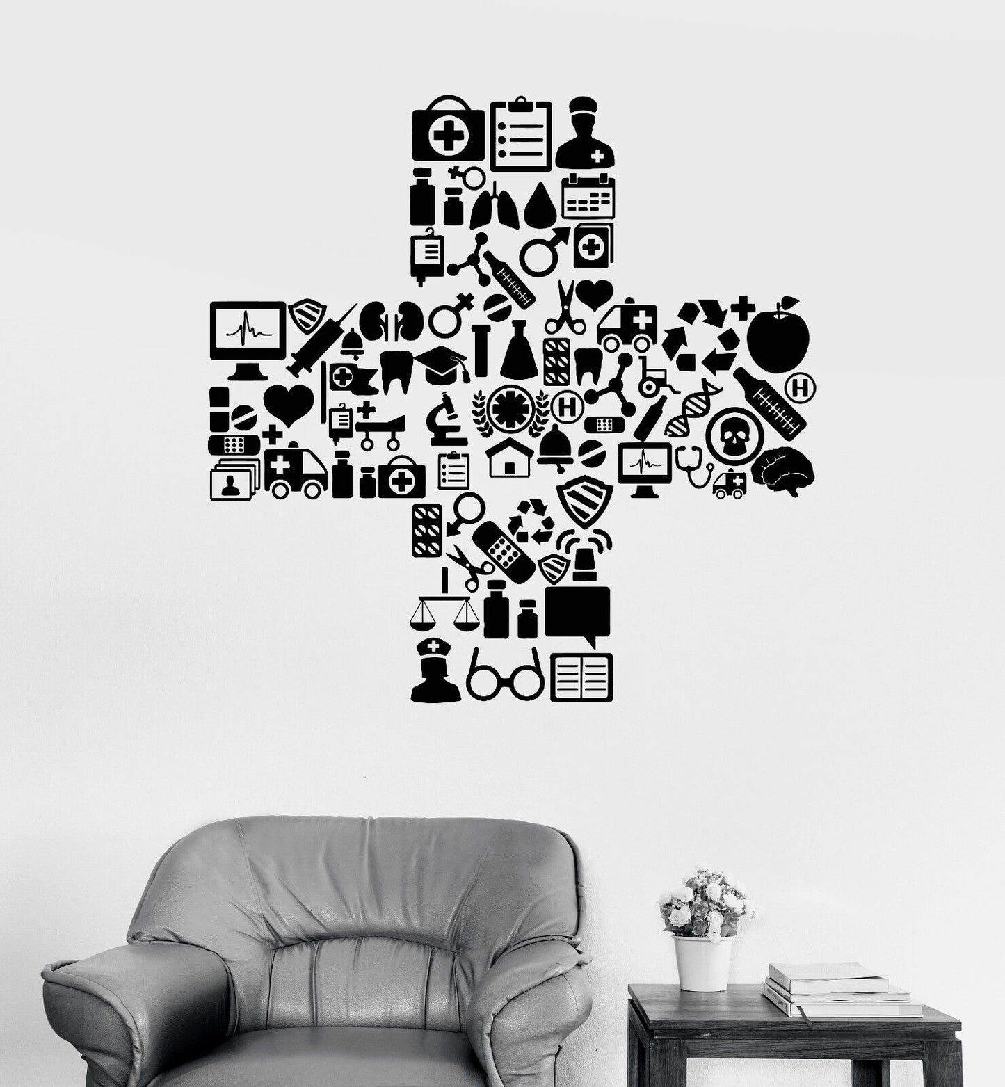 Vinyl Wall Decal Medicine Hospital Symbol Clinic Doctor Nurse Stickers (1967ig)