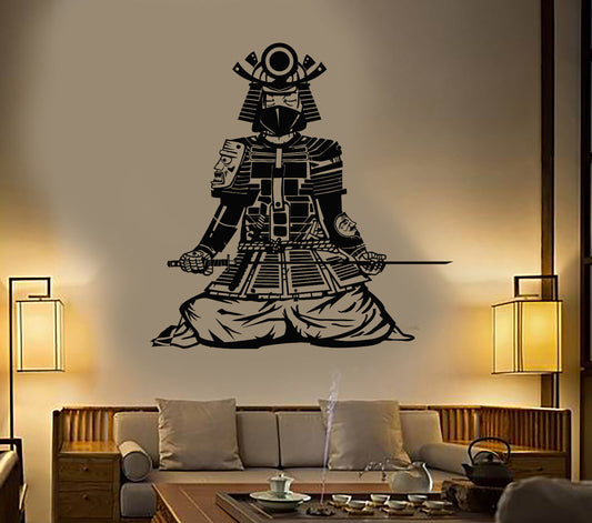 Vinyl Wall Decal Asian Samurai Japanese Warrior Style Sword Stickers (1974ig)