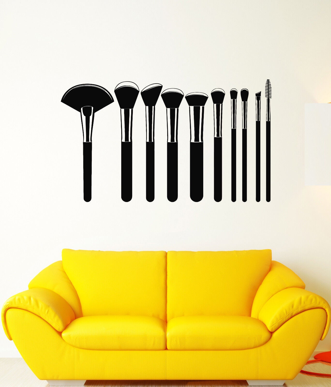 Vinyl Wall Decal Makeup Artist Brushes Fashion Beauty Stickers (1976ig)