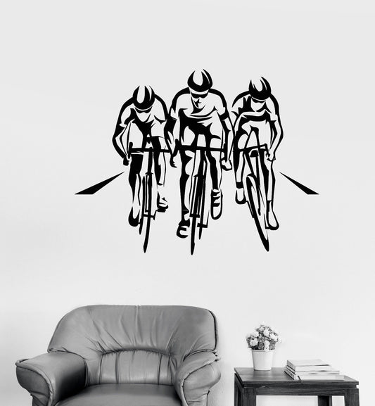 Vinyl Wall Decal Cycle Sport Race Cyclists Bicycle Stickers (1996ig)