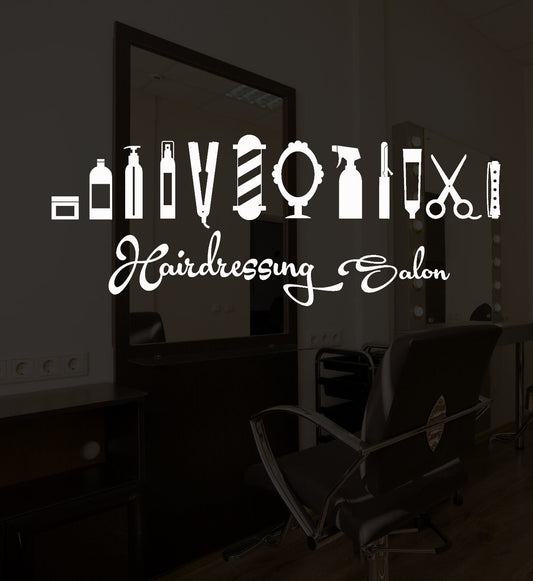 Vinyl Wall Decal Hair Hairdressing Salon Barbershop Signboard Stickers (2051ig)