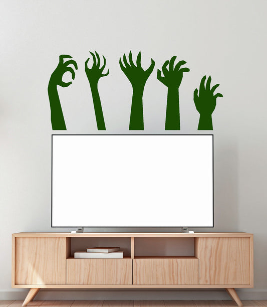 Vinyl Wall Decal Monster Hands Zombies Halloween Decor Stickers (2091ig)