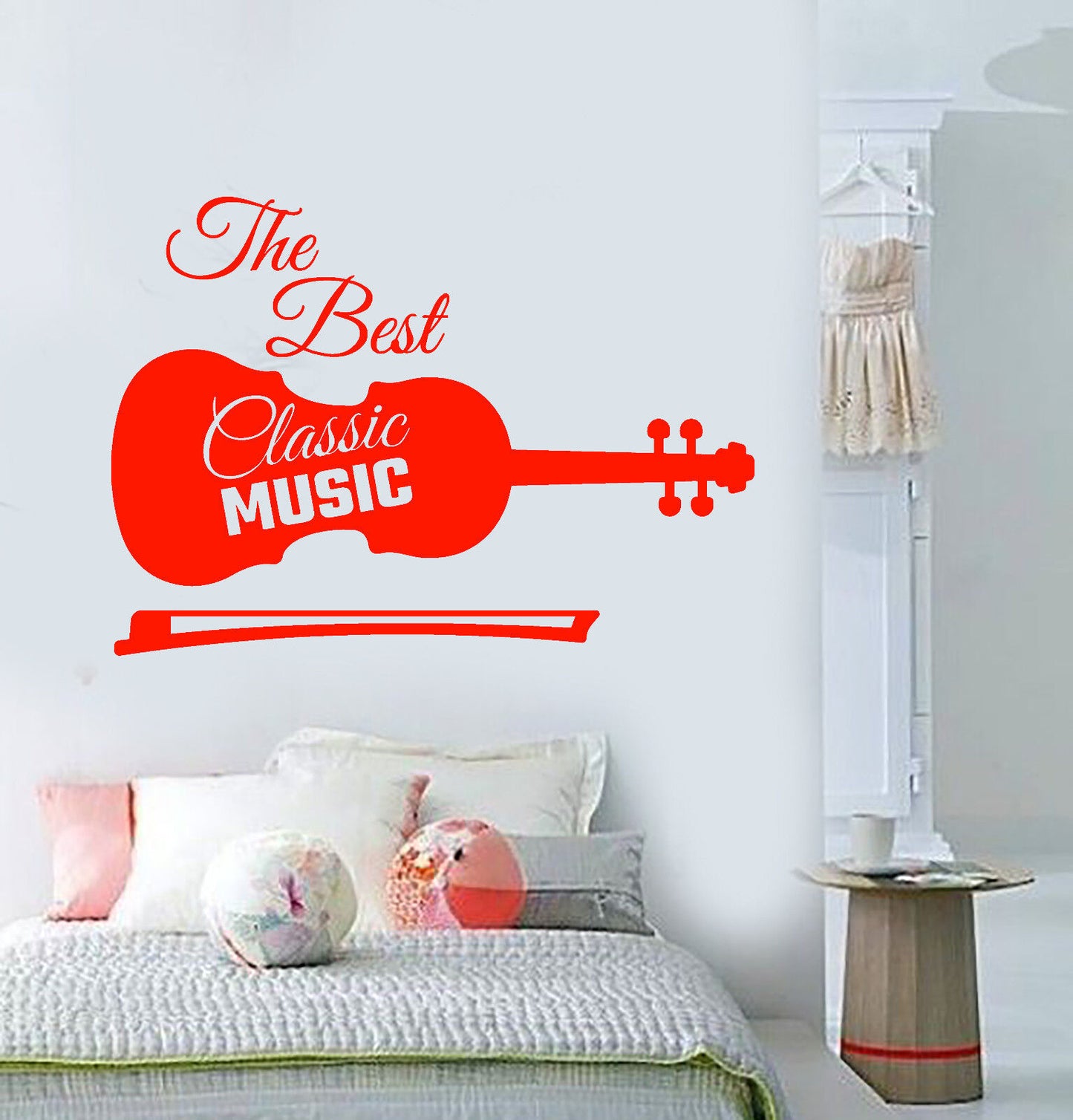 Vinyl Wall Decal Classical Music Violin Words Musical Instrument Stickers 2102ig