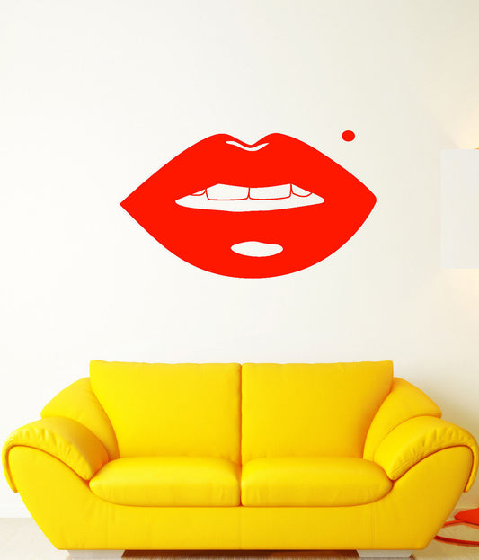 Vinyl Wall Decal Sexy Girl Lips Beauty Mark Makeup Stickers (2128ig)