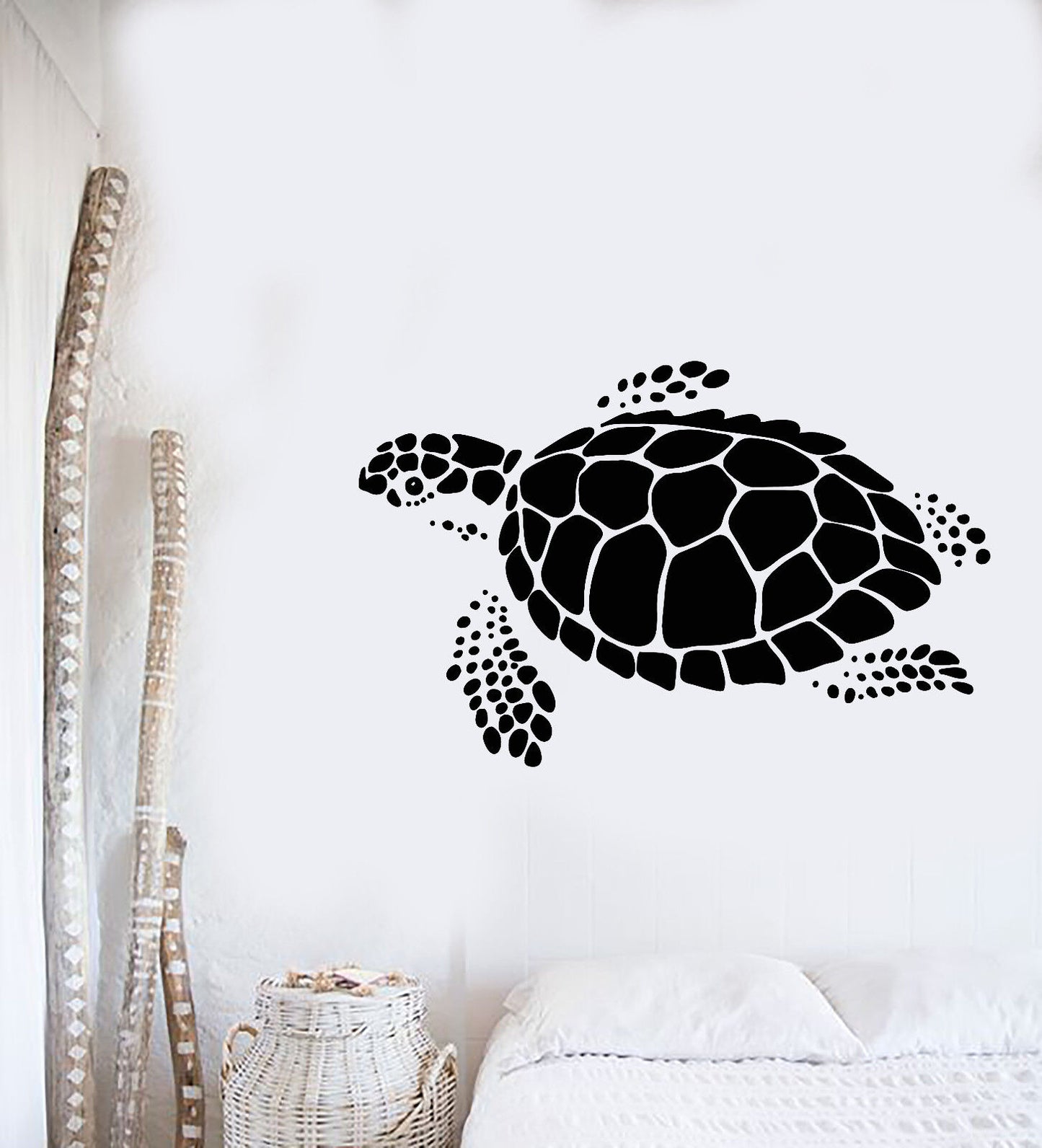 Autocollant mural en vinyle abstrait, animaux marins, tortue, océan, Style marin (2167ig)