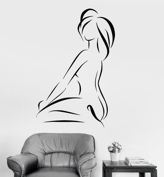 Autocollant mural en vinyle abstrait, belle femme nue, fille nue, autocollants (2174ig)