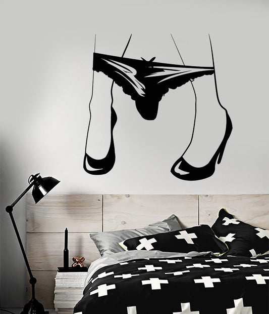 Vinyl Wall Decal Sexy Hot Girl Legs Thong Get Naked Underwear Stickers (2179ig)