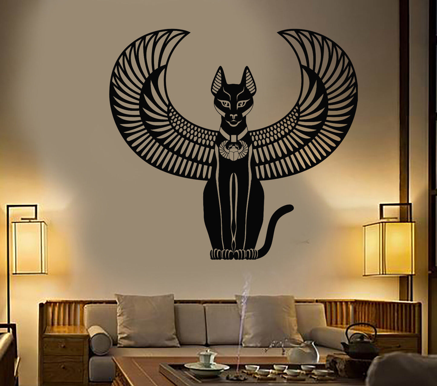 Vinyl-Wandaufkleber, Motiv: Bastet, altägyptische Katzengöttin von Ägypten (2207ig)