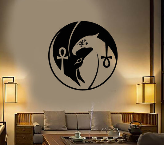 Vinyl Wall Decal Egyptian Gods Anubis Horus Amulet Ankh Stickers (2217ig)