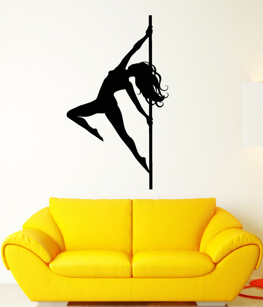 Wandtattoo Stripperin Striptease Tänzerin Mädchen Pole Dance Vinyl Aufkleber (2240ig)