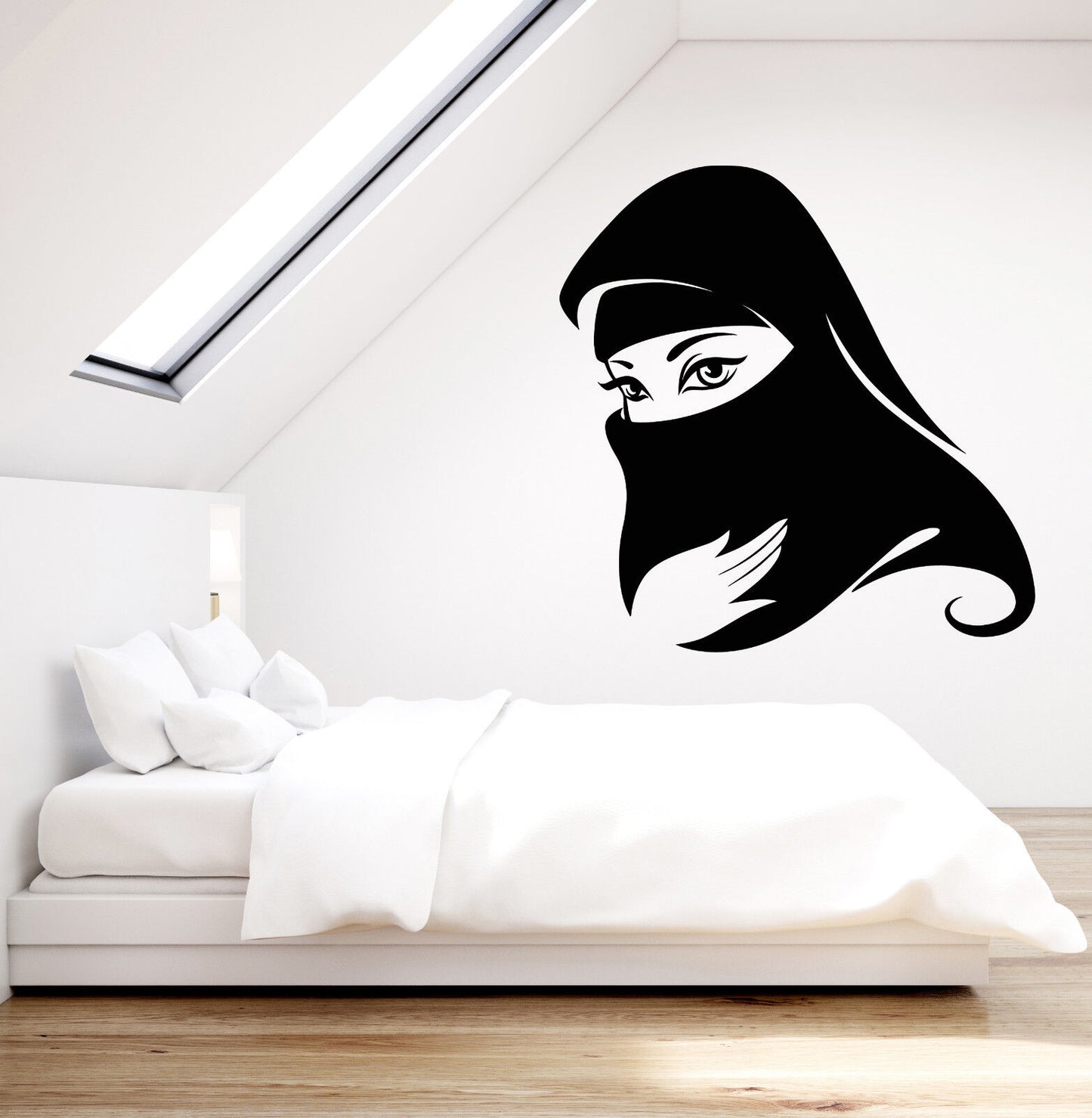 Vinyl Wall Decal Islam Muslim Woman Paranja Religion Stickers (2250ig)