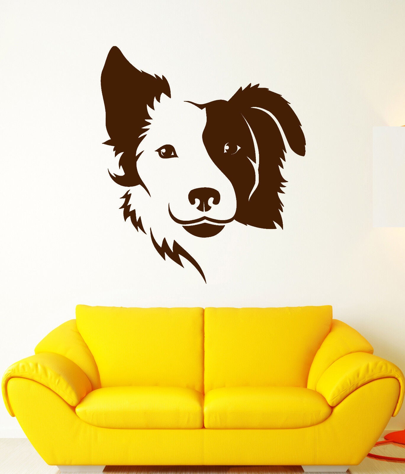 Vinyl Wall Decal Border Collie Shepherd Dog Head Pet Stickers (2259ig)