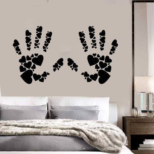 Vinyl Wall Decal Hands Hearts Symbol Love Romance Stickers (2266ig)