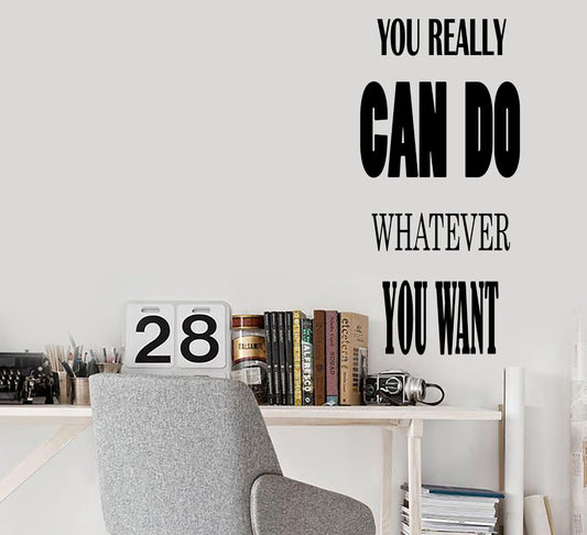 Autocollants muraux en vinyle, les mots peuvent vraiment vouloir une citation de motivation (2285ig)