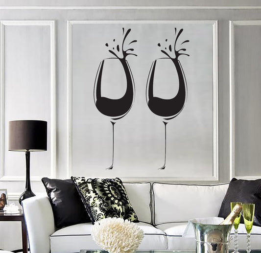 Vinyl Decal Wall Sticker Wine Glass Alcohol Drink Cafe Restaurant Decor (n984)