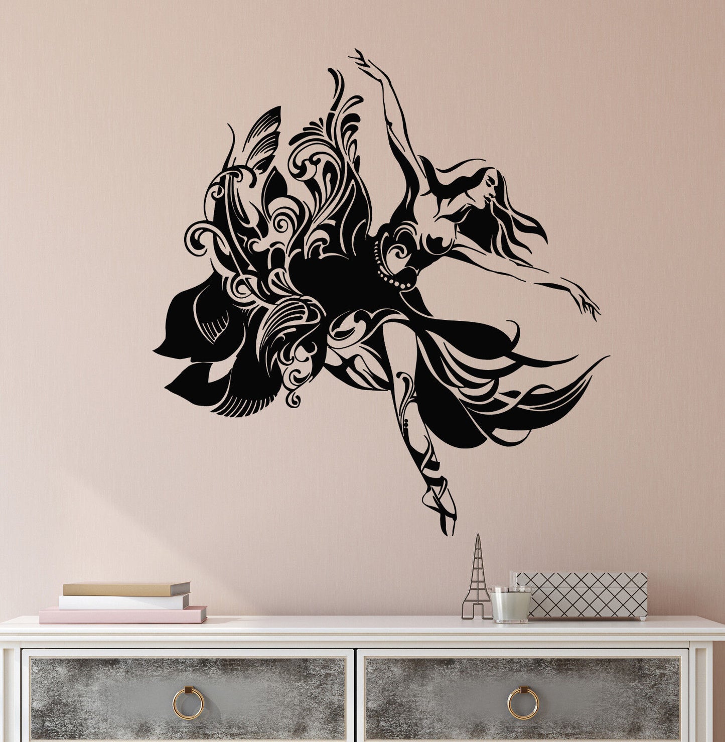 Vinyl Wall Decal Abstract Beautiful Ballet Dancer Ballerina Stickers (2301ig)