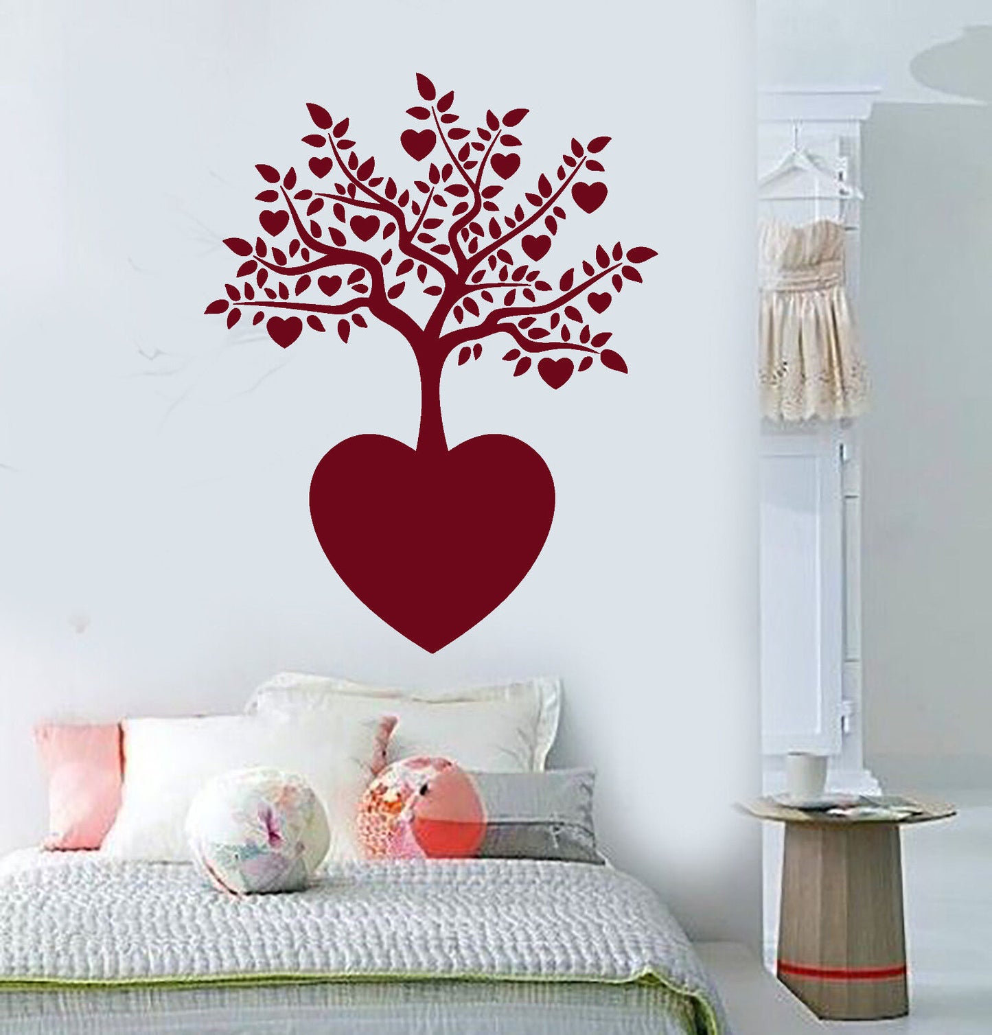 Vinyl Wall Decal Love Romance Heart Abstract Symbol Tree Stickers (2333ig)