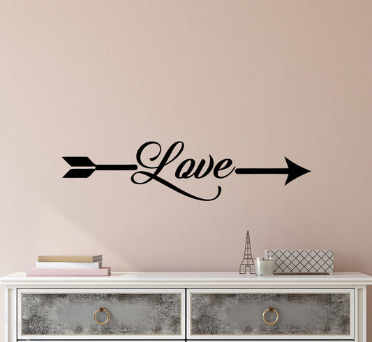 Vinyl Wall Decal Stickers Romance Quote Words Love Arrow Inspiring Letter 2355ig