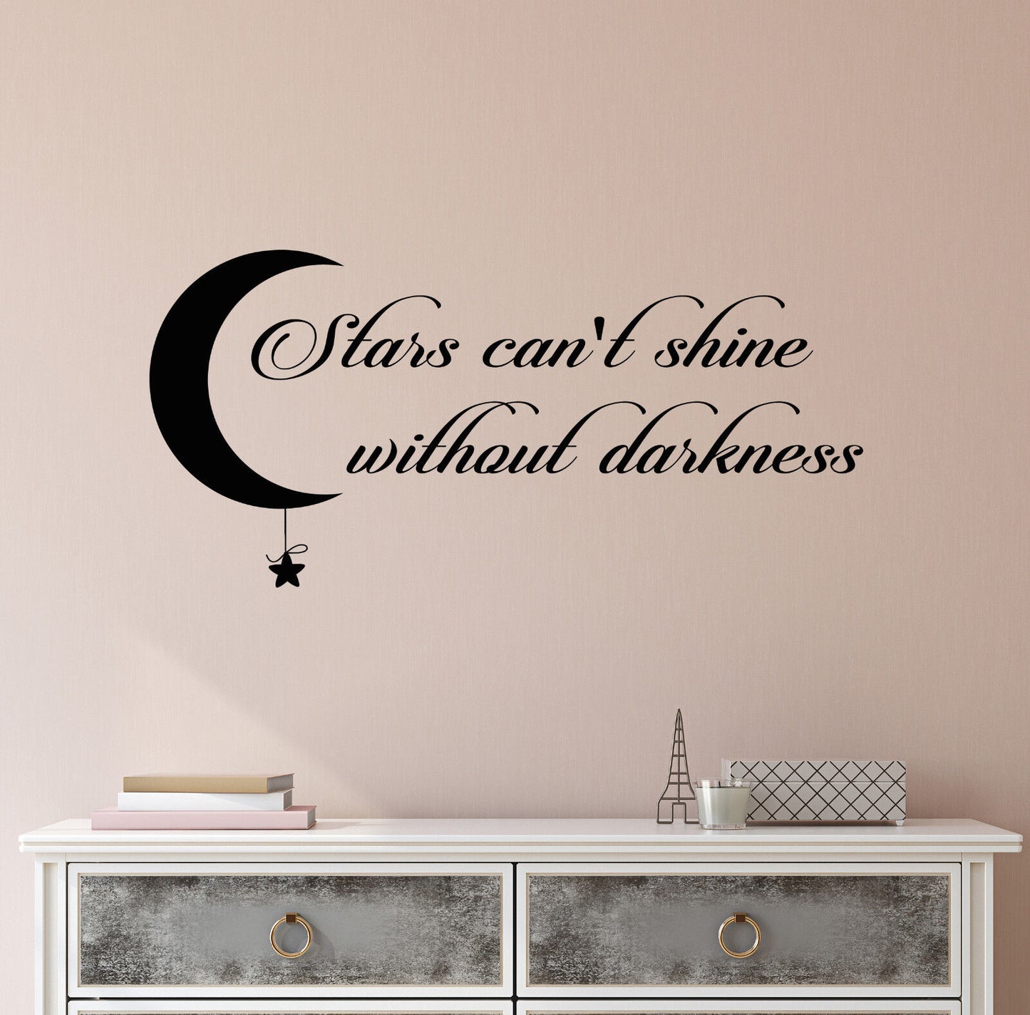 Vinyl Wall Decal Sticker Quote Words Stars Can't Shine Darkness Inspiring 2373ig