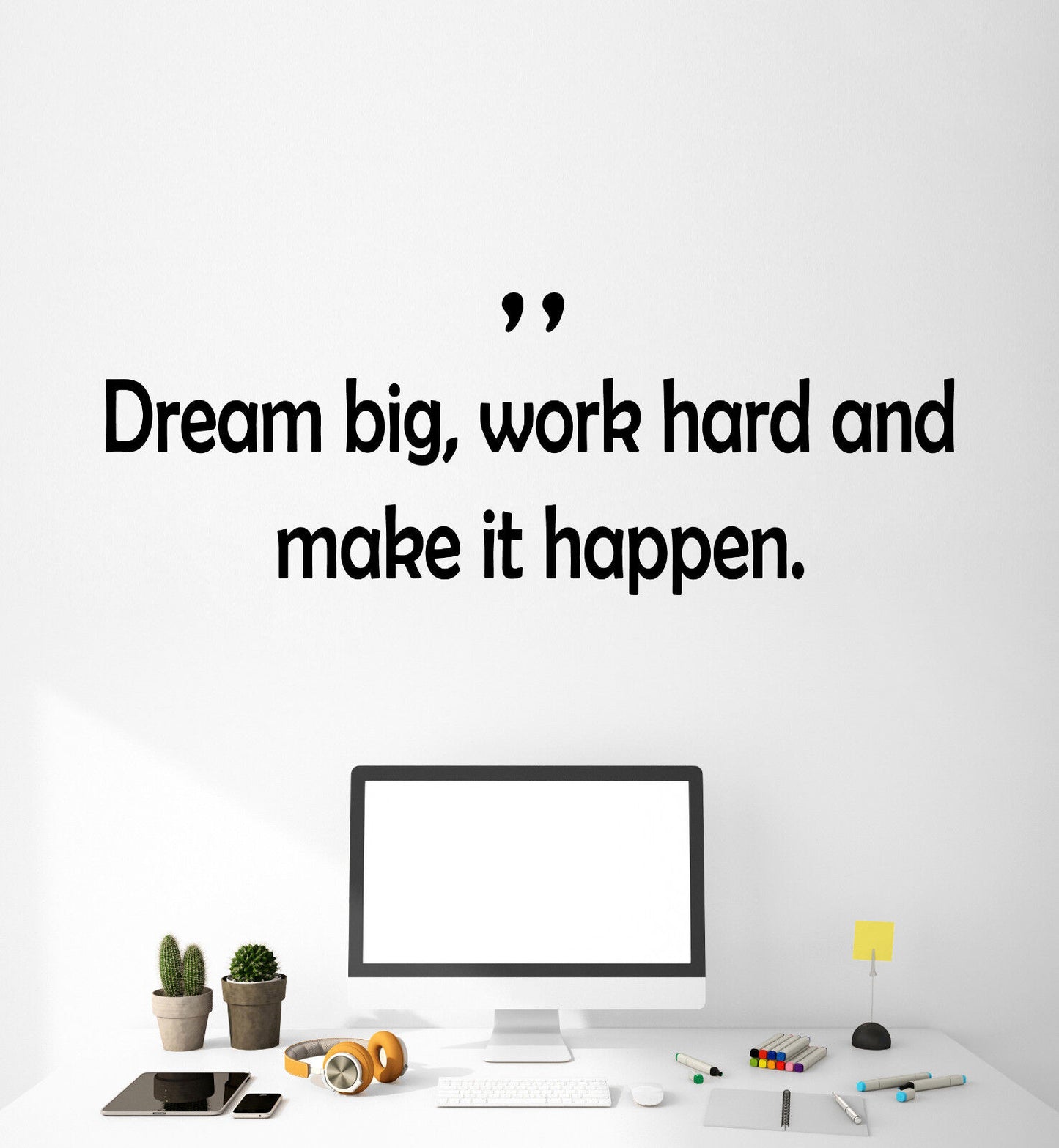 Vinyl Wall Decal Stickers Motivation Quote Words Work Hard Dream Big 2374ig