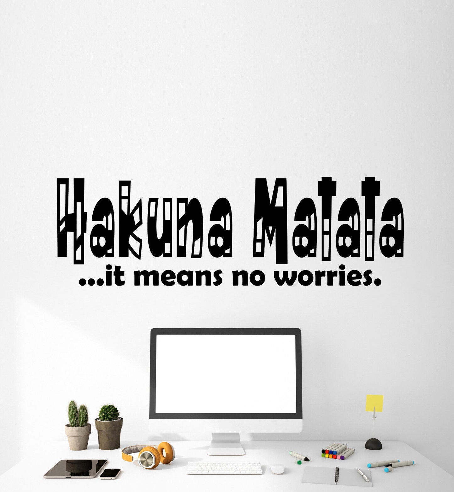 Vinyl Wall Decal Stickers Quote Words Hakuna Matata Inspiring Positive (2406ig)