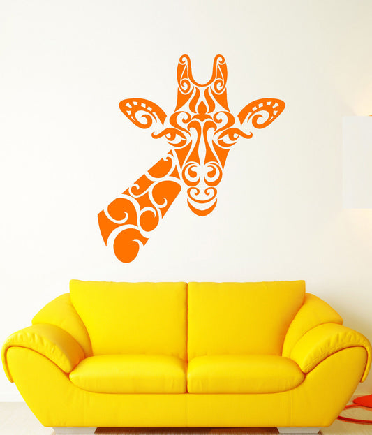 Vinyl Wall Decal Abstract Giraffe African Animal Head Stickers (2411ig)