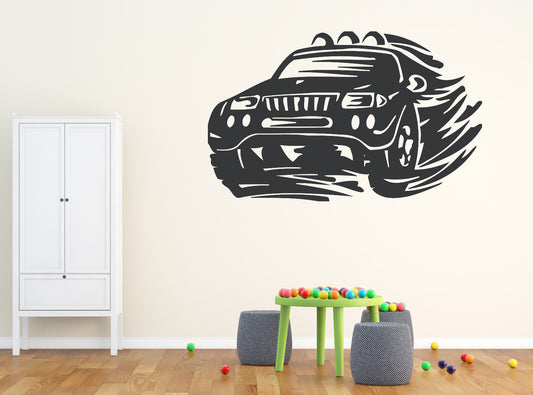 Autocollant mural en vinyle, décor de phares de roue de voiture tout-terrain de supercar (n567)